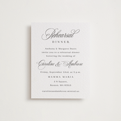 "Ambrose" - Letterpress Rehearsal Dinner Cards in Soft Black by Olivia Raufman - Front