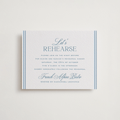 "ricciarelli" - Letterpress Rehearsal Dinner Cards in Denim by chocomocacino - Front