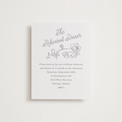"Note" - Letterpress Rehearsal Dinner Cards in Gravel by Baumbirdy - Front