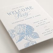 "Chesapeake" - Letterpress Rehearsal Dinner Cards in Sky Blue by Megan Davis - Detail