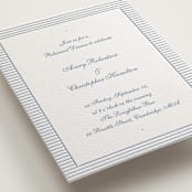 "Villa" - Letterpress Rehearsal Dinner Cards in Provincial Blue by Blustery August - Detail