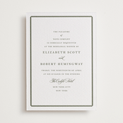 "Bevel" - Letterpress Rehearsal Dinner Invitations in Moss by Megan Davis - Front