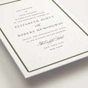 "Bevel" - Letterpress Rehearsal Dinner Invitations in Moss by Megan Davis - Detail