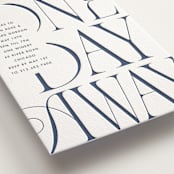 "A Day Away" - Letterpress Rehearsal Dinner Invitations in Aegean by Baumbirdy - Detail