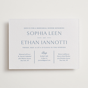 "Sophisticate" - Letterpress Rehearsal Dinner Invitations in Provincial Blue by Jennifer Postorino - Front
