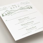 "On The Horizon" - Letterpress Multi-Event RSVP Cards in Mint by Paper Sun Studio - Detail