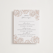 "In Bloom" - Letterpress Multi-Event RSVP Cards in Latte | Gravel by Jennifer Postorino - Front