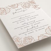 "In Bloom" - Letterpress Multi-Event RSVP Cards in Latte | Gravel by Jennifer Postorino - Detail