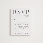 "Trio" - Letterpress Multi-Event RSVP Cards in Soft Black by Pixel and Hank - Front