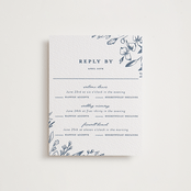 "Everlasting" - Letterpress Multi-Event RSVP Cards in Indigo by Susan Moyal - Front