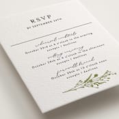 "Gathered" - Letterpress Multi-Event RSVP Cards in Pistachio | Soft Black by Susan Moyal - Detail