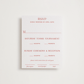 "Racquet" - Letterpress Multi-Event RSVP Cards in Verona Sunset by Megan Davis - Front