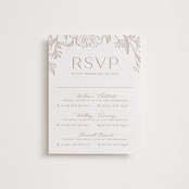 "Camellia.." - Letterpress Multi-Event RSVP Cards in Latte by Vera Lim - Front