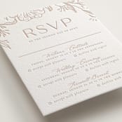"Camellia.." - Letterpress Multi-Event RSVP Cards in Latte by Vera Lim - Detail
