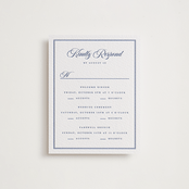 "Tiled" - Letterpress Multi-Event RSVP Cards in Lapis by Angela Garrick - Front