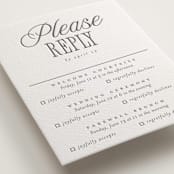 "Icon" - Letterpress Multi-Event RSVP Cards in Gravel by Vera Lim - Detail