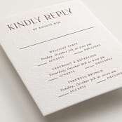 "Chic" - Letterpress Multi-Event RSVP Cards in Burnt Sienna by Vanessa Doyle - Detail