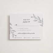 "Verdure Couronne" - Letterpress RSVP Cards in Matte Silver | Pewter by Susan Moyal - Front