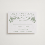 "On The Horizon" - Letterpress RSVP Cards in Mint by Paper Sun Studio - Front