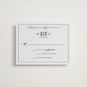 "First impression" - Letterpress RSVP Cards in Soft Black by Kimberly FitzSimons - Front