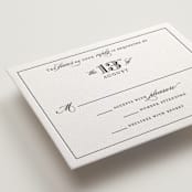 "First impression" - Letterpress RSVP Cards in Soft Black by Kimberly FitzSimons - Detail