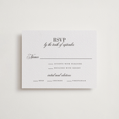 "Timeless" - Letterpress RSVP Cards in Soft Black by Jessica Williams - Front