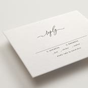 "Lovely Script" - Letterpress RSVP Cards in Soft Black by Lori Wemple - Detail