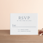 "Refined Tradition" - Letterpress RSVP Cards in Indigo by Stacey Meacham - Front