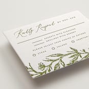 "Eden" - Letterpress RSVP Cards in Pistachio by Grae - Detail