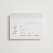"Art Deco" - Letterpress RSVP Cards in Pewter by Shannon Chen of Four Wet Feet Studio - Front