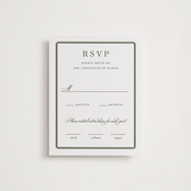 "Bevel" - Letterpress RSVP Cards in Moss by Megan Davis - Front