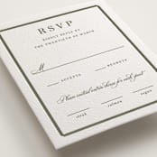 "Bevel" - Letterpress RSVP Cards in Moss by Megan Davis - Detail