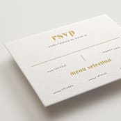"Us" - Letterpress RSVP Cards in Lemon | Pewter by fatfatin - Detail