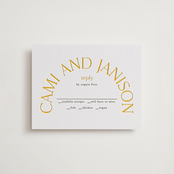 "Archway" - Letterpress RSVP Cards in Dandelion | Soft Black by Lori Wemple - Front