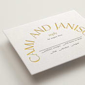 "Archway" - Letterpress RSVP Cards in Dandelion | Soft Black by Lori Wemple - Detail