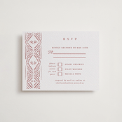 "Taj" - Letterpress RSVP Cards in Rosewood by Kanika Mathur - Front