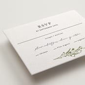 "Gathered" - Letterpress RSVP Cards in Pistachio | Soft Black by Susan Moyal - Detail