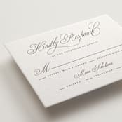 "Calligraphie" - Letterpress RSVP Cards in Graphite by Wildfield Paper Co - Detail