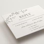 "Jasmine" - Letterpress RSVP Cards in Ash by Vera Lim - Detail