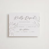 "Vine" - Letterpress RSVP Cards in Warm Gray by Wildfield Paper Co - Front