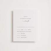 "Essence" - Letterpress RSVP Cards in Ash by Jennifer Postorino - Front