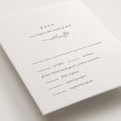 "Essence" - Letterpress RSVP Cards in Ash by Jennifer Postorino - Detail