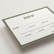 "Sequoia" - Letterpress RSVP Cards in Moss by Robert and Stella - Detail