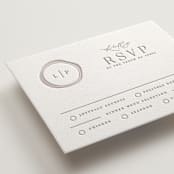 "Wax Seal Monogram" - Letterpress RSVP Cards in Ash by Carolyn MacLaren - Detail