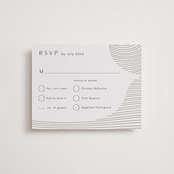 "waves" - Letterpress RSVP Cards in Dove Grey by Elly - Front