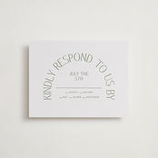 "Romance Arch" - Letterpress RSVP Cards in Mint by Angela Thompson - Front