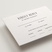"Leaves" - Letterpress RSVP Cards in Black by Pati Cascino - Detail