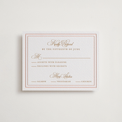 "Ornate Frame" - Letterpress RSVP Cards in Faux Gold by Mansi Verma - Front