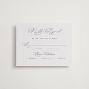 "Love Letters" - Letterpress RSVP Cards in Love Letters by Wildfield Paper Co - Front