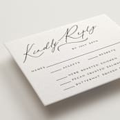 "Noted" - Letterpress RSVP Cards in Soft Black by Jenna Holcomb - Detail